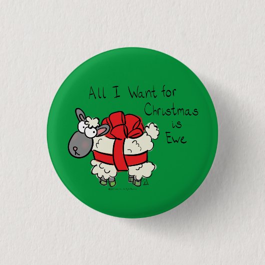 Funny Holiday Cute Sheep Kerstmis Cartoon Ronde Button 3,2 Cm (Voorkant)