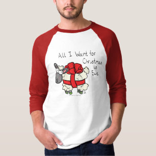 Funny Holiday Cute Sheep Kerstmis Cartoon T-shirt