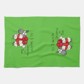Funny Holiday Cute Sheep Kerstmis Cartoon Theedoek (Horizontaal)