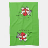 Funny Holiday Cute Sheep Kerstmis Cartoon Theedoek (Verticaal)