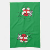 Funny Holiday Cute Sheep Kerstmis Cartoon Theedoek (Verticaal)