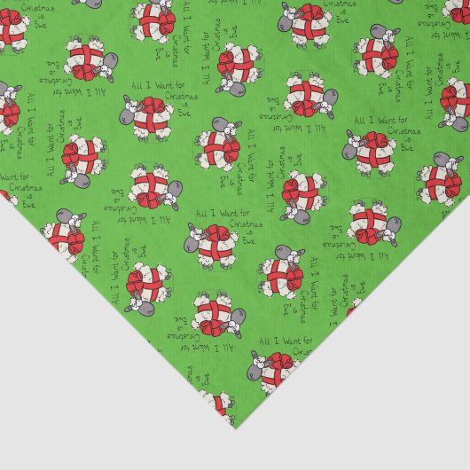 Funny Holiday Cute Sheep Kerstmis Cartoon Tissuepapier (Detail)