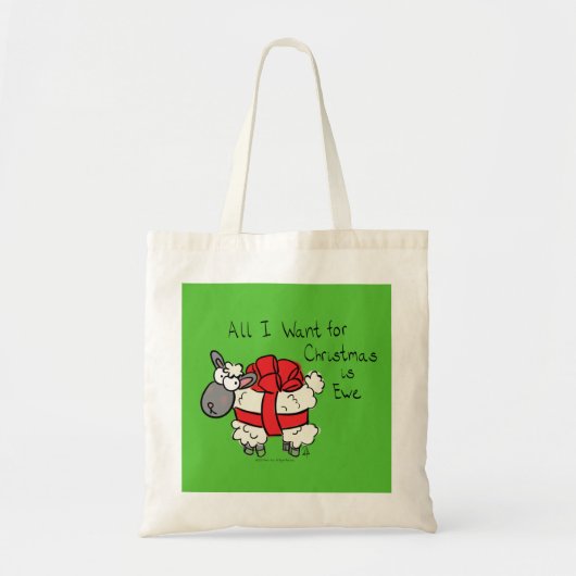 Funny Holiday Cute Sheep Kerstmis Cartoon Tote Bag (Voorkant)