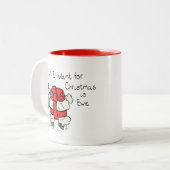 Funny Holiday Cute Sheep Kerstmis Cartoon Tweekleurige Koffiemok (Voorkant links)