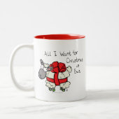 Funny Holiday Cute Sheep Kerstmis Cartoon Tweekleurige Koffiemok (Links)