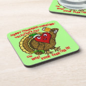 Funny Holiday Drink Turkey Heart Bier Onderzetter (Linkerzijde)