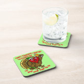 Funny Holiday Drink Turkey Heart Bier Onderzetter (Rechterzijde)