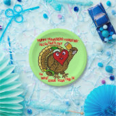 Funny Holiday Drink Turkey Heart Papieren Bordje (Feest)