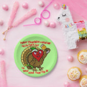 Funny Holiday Drink Turkey Heart Papieren Bordje (Feest)