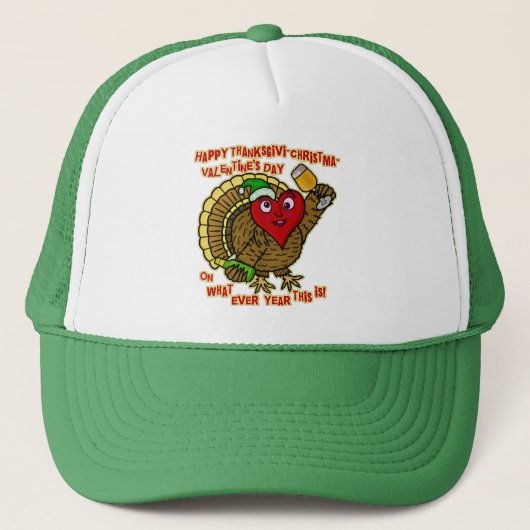 Funny Holiday Drink Turkey Heart Trucker Pet (Voorkant)