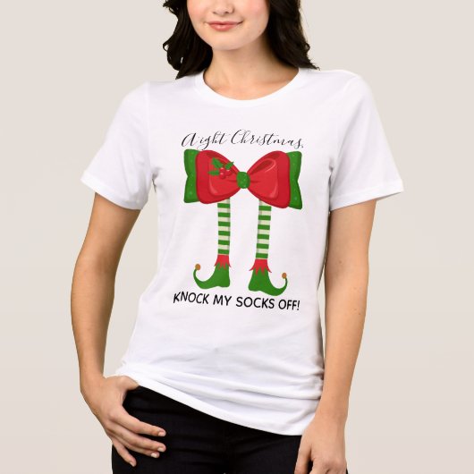 Funny Holiday Elf Bow kent Kerstmis Tri-Blend Shirt (Voorkant)
