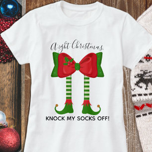 Funny Holiday Elf Bow kent Kerstmis Tri-Blend Shirt