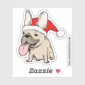 Funny Holiday French Bulldog Dog Frenchie Clause Sticker (Vel)