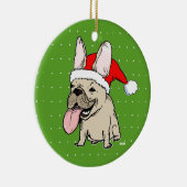 Funny Holiday French Bulldog Frenchie Kerstmis Keramisch Ornament (Rechts)