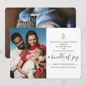 Funny Holiday Geboorteaankondiging met 2 Foto's Kaart (Voorkant / Achterkant)