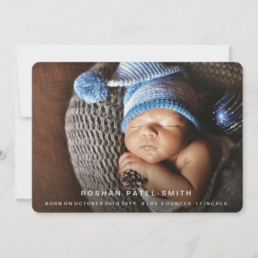 Funny Holiday Geboorteaankondiging met 2 Foto's Kaart (Achterkant)