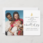 Funny Holiday Geboorteaankondiging met 2 Foto's Kaart (Voorkant)