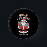 Funny Holiday Gift Bringer Humor Festive Winter  Ronde Button 3,2 Cm<br><div class="desc">A humorous holiday illustration featuring a cheerful gift-giving winter character holding presents with playful festive lettering. A fun seasonal design celebrating holiday cheer,  gifts,  and winter festivities.</div>