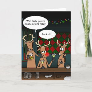 Funny Holiday Greeting   kerstkaarten met rudolf Feestdagen Kaart