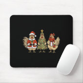 Funny Holiday Hen Christmas Chicken Muismat (Met muis)