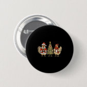 Funny Holiday Hen Christmas Chicken Ronde Button 5,7 Cm (Voorkant /achterkant)