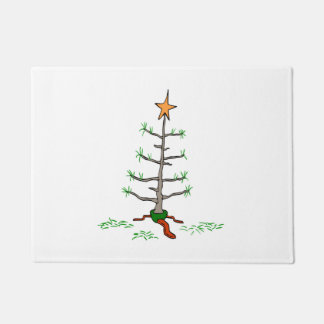 Funny Holiday Joke Sad die met kerstbomen kijkt Deurmat