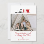 Funny Holiday-kaarten Alles is prima Foto Feestdagenkaart (Voorkant)