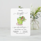 Funny Holiday Kerstmis Uitnodiging van cocktail Pa (Staand voorkant)