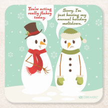 FUNNY HOLIDAY MELTDOWN CHRISTMAS ONDERZETTERS