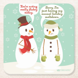 FUNNY HOLIDAY MELTDOWN CHRISTMAS ONDERZETTERS