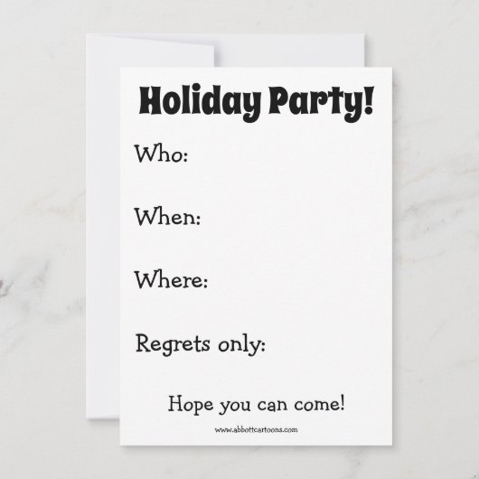 Funny Holiday Party Uitnodigingen (Achterkant)