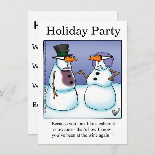 Funny Holiday Party Uitnodigingen (Voorkant / Achterkant)