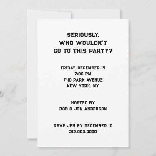 Funny Holiday Party Uitnodigingen (Achterkant)