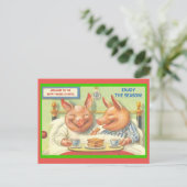 Funny Holiday Pigs Season's Greetings copy Briefkaart (Staand voorkant)