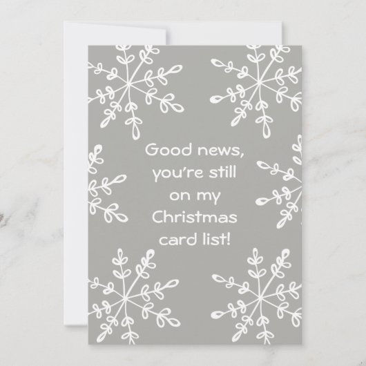 Funny Holiday Snowflake kerstKaart (Voorkant)