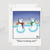 Funny Holiday Snowman Cartoon Briefkaart (Voorkant / Achterkant)