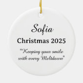 “Funny Holiday – Snowman Meltdown  Keramisch Ornament (Achterkant)