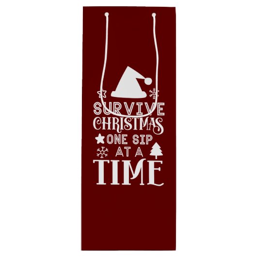 Funny Holiday Wine Tas Wijn Cadeautas (Voorkant)