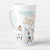 Funny Holiday Winter Animals Happy Latte Mok (Linkerhoek)
