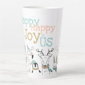 Funny Holiday Winter Animals Happy Latte Mok (Voorkant)