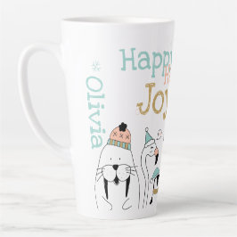 Funny Holiday Winter Animals Happy Latte Mok