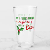 Funny Holly Jolly Red Berries Green Leaves Glas (Achterkant)