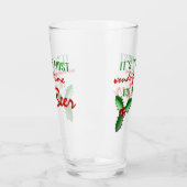 Funny Holly Jolly Red Berries Green Leaves Glas (Links)