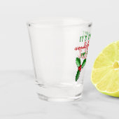 Funny Holly Jolly Red Berries Green Leaves Shot Glas (Links)