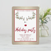 Funny Holly reinherder-feestfeestfeestfeestdag Kaart (Staand voorkant)