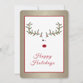 Funny Holly reinherder-feestfeestfeestfeestdag Kaart (Achterkant)