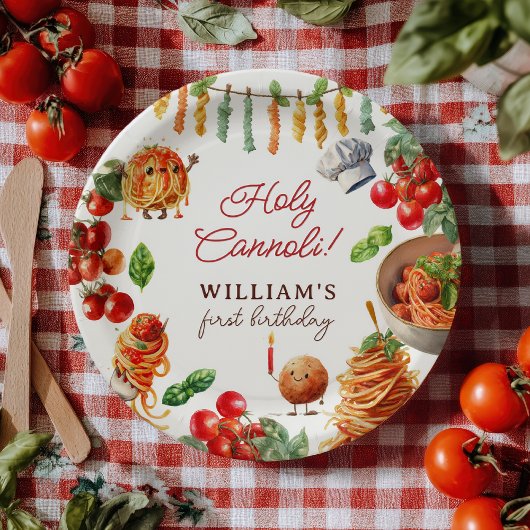 Funny Holy Cannoli little meatball 1st birthday Papieren Bordje