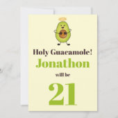 Funny holy guacamole pun 21-jarig feest kaart (Voorkant)