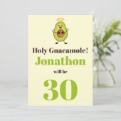 Funny holy guacamole pun 30e verjaardag kaart (Staand voorkant)