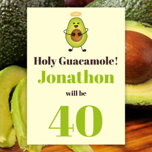 Funny holy guacamole pun 40ste verjaardag kaart